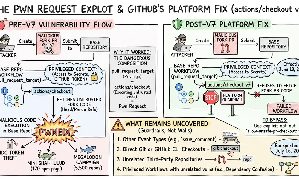 GitHub Actions Checkout v7 Blocks Pwn Requests